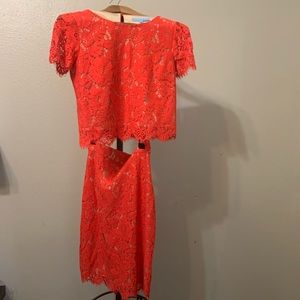 Antonio Melani 4 red lace blouse & skirt set